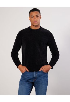 Saco Cuello Redondo Hombre Seven Poliéster Negro 45330224-9909