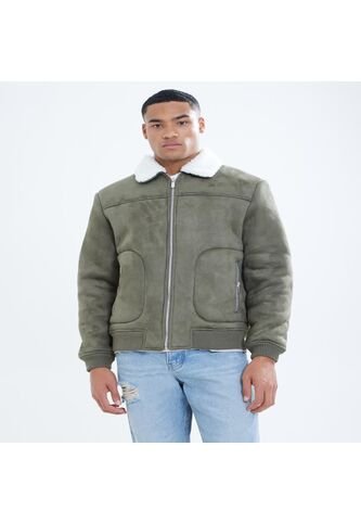 Chaqueta Para Hombre Shearling Color Verde  Marca Seven Seven #45080414 Seven Seven