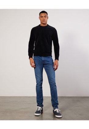 Saco Cuello Redondo Hombre Seven Poliéster Negro 45330224-9909