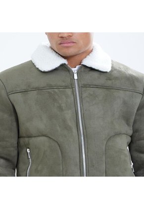 Chaqueta Para Hombre Shearling Color Verde  Marca Seven Seven #45080414
