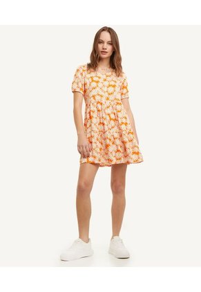 Vestido Para Mujer Manga Corta Color Naranja Marca Seven Seven #28171088