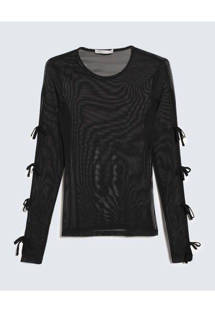 Camiseta Para Mujer Manga Larga Color Negro Marca Seven Seven #28095997