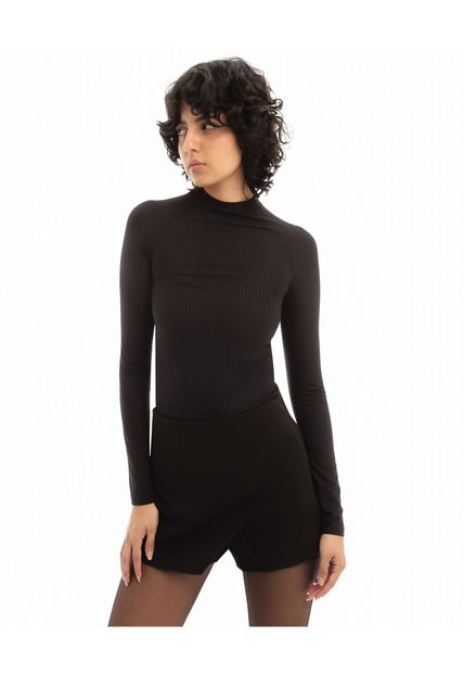 Camiseta Para Mujer Manga Larga Color Negro Marca Seven Seven #28095056