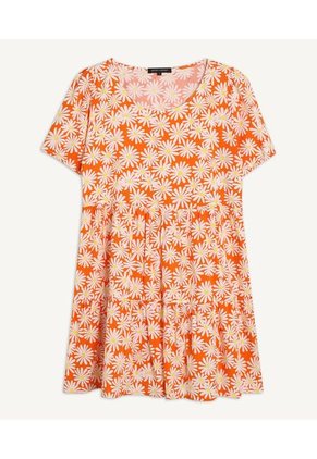 Vestido Para Mujer Manga Corta Color Naranja Marca Seven Seven #28171088