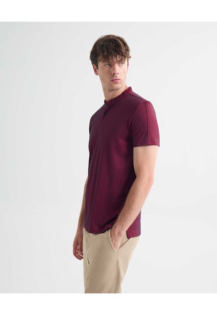 Polo Para Hombre Cuello Mao  Color Rojo Marca Seven Seven #45110882