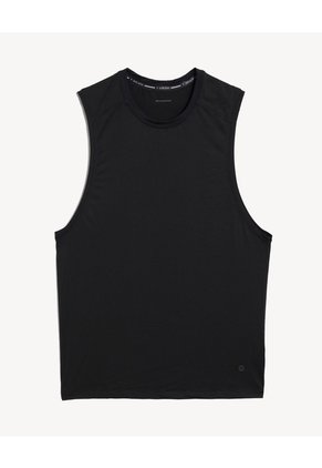 Camiseta Deportiva Sin Mangas Para Hombre Negro Seven Seven