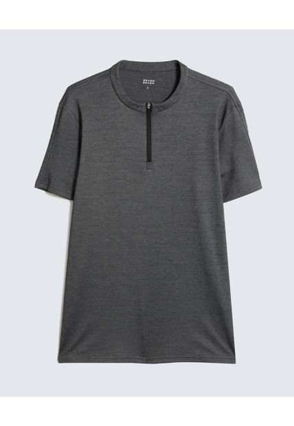 Polo Para Hombre Cuello Mao  Color Gris  Marca Seven Seven #45110837