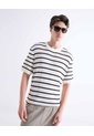 Camiseta Tejida Con Textura  Para Hombre Marfil Seven Seven de Seven Seven