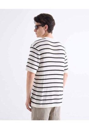 Camiseta Tejida Con Textura  Para Hombre Marfil Seven Seven
