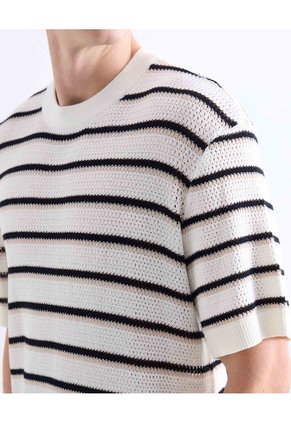 Camiseta Tejida Con Textura  Para Hombre Marfil Seven Seven