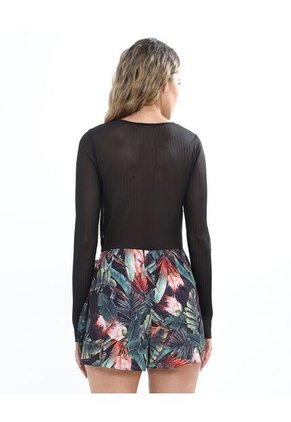Camiseta Para Mujer Manga Larga Color Negro Marca Seven Seven #28095982
