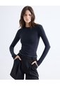 Camiseta Manga Larga Básica  Para Mujer Negro Seven Seven de Seven Seven
