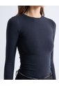 Camiseta Manga Larga Básica  Para Mujer Negro Seven Seven de Seven Seven