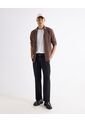 Camisa Regular Con Botonadura Frontal  Para Hombre Café Seven Seven de Seven Seven
