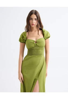 Vestido Para Mujer M/C Largo Color Verde  Marca Seven Seven #28171358