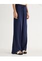 Pantalón Con Lazo En Cintura  Para Mujer Azul Seven Seven de Seven Seven