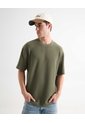 Camiseta Tejida Texturizada Oversize  Para Hombre Verde Seven Seven de Seven Seven