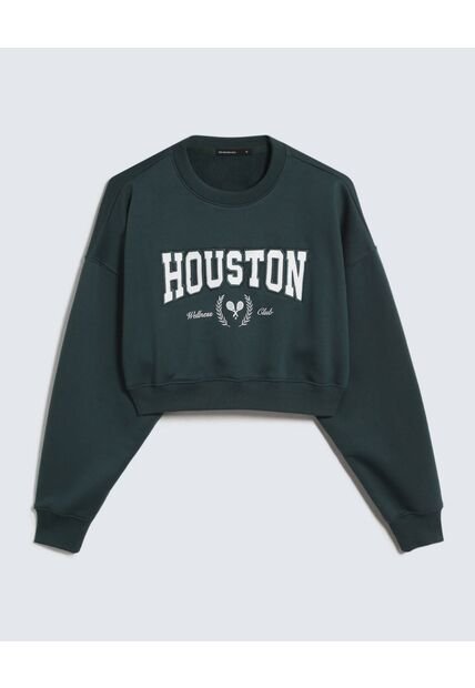 Buzo Crop Houston  Para Mujer Verde Seven Seven