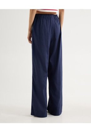 Pantalón Con Lazo En Cintura  Para Mujer Azul Seven Seven
