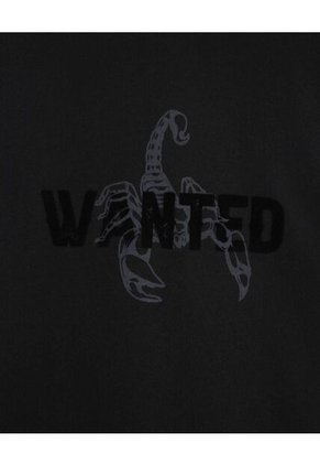 Camiseta Estampado Gamuzado  Para Hombre Negro Seven Seven