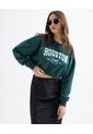 Buzo Crop Houston  Para Mujer Verde Seven Seven de Seven Seven