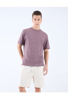 Camiseta Texturizada  Para Hombre Morado Seven Seven