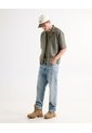 Camiseta Tejida Texturizada Oversize  Para Hombre Verde Seven Seven de Seven Seven