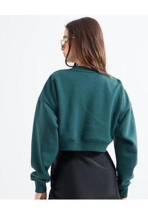 Buzo Crop Houston  Para Mujer Verde Seven Seven