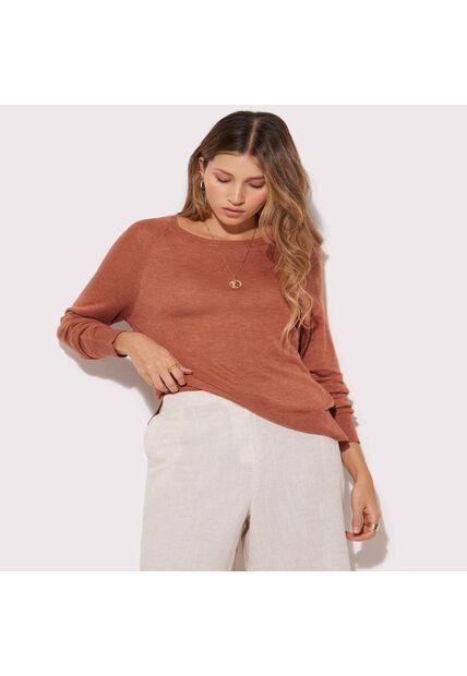 Saco Para Mujer Cuello Redondo Color Terracota Marca Seven Seven #28330609