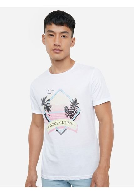 Camiseta Manga Corta Hombre Seven Algodón Blanco 45091987-10215