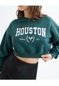 Buzo Crop Houston  Para Mujer Verde Seven Seven de Seven Seven