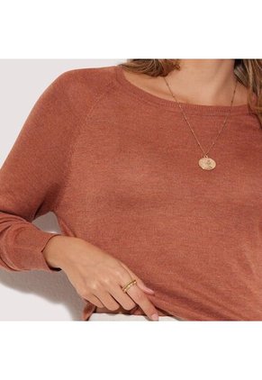 Saco Para Mujer Cuello Redondo Color Terracota Marca Seven Seven #28330609