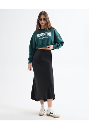 Buzo Crop Houston  Para Mujer Verde Seven Seven