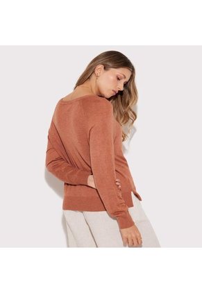 Saco Para Mujer Cuello Redondo Color Terracota Marca Seven Seven #28330609