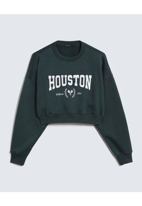 Buzo Crop Houston  Para Mujer Verde Seven Seven