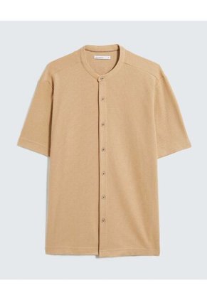 Camisa Para Hombre Manga Corta Cuello Neru Color Camel Marca Seven Seven #45012135