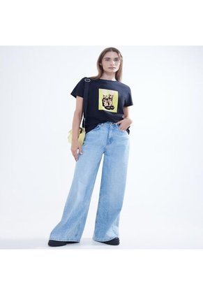 Camiseta Para Mujer Manga Corta Color Negro Marca Seven Seven #28095709