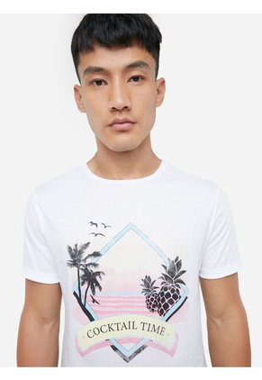 Camiseta Manga Corta Hombre Seven Algodón Blanco 45091987-10215