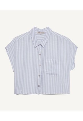 Blusa Para Mujer Manga Corta Color Celeste Marca Seven Seven #28123841