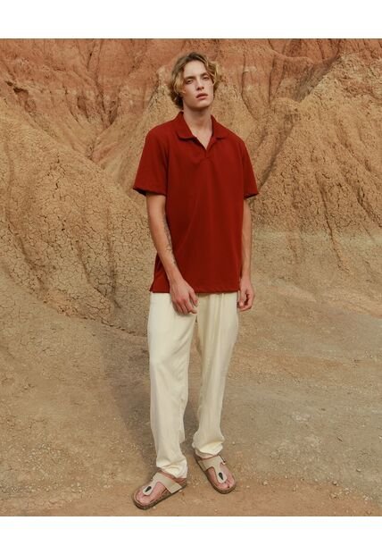 Pantalón Fluido  Para Hombre Beige Seven Seven