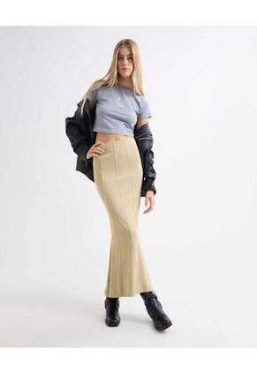 Camiseta Estampado Metalizado Con Taches  Para Mujer Gris Seven Seven