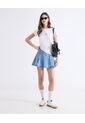 Falda Corta Tableada  Para Mujer Azul Seven Seven de Seven Seven