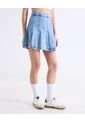 Falda Corta Tableada  Para Mujer Azul Seven Seven de Seven Seven