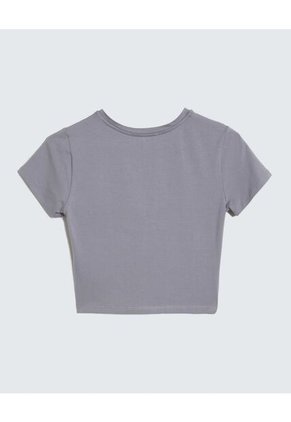 Camiseta Estampado Metalizado Con Taches  Para Mujer Gris Seven Seven