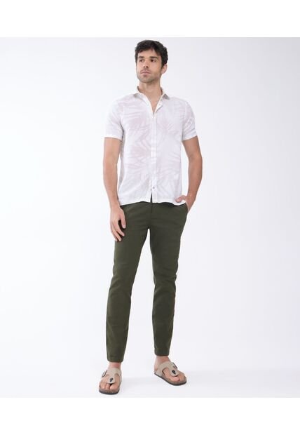 Pantalón Tipo Chino Con Bolsillos  Para Hombre Verde Seven Seven