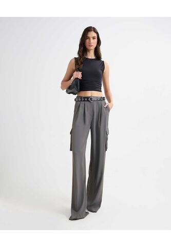 Camiseta Efecto Drapeado  Para Mujer Negro Seven Seven Seven Seven