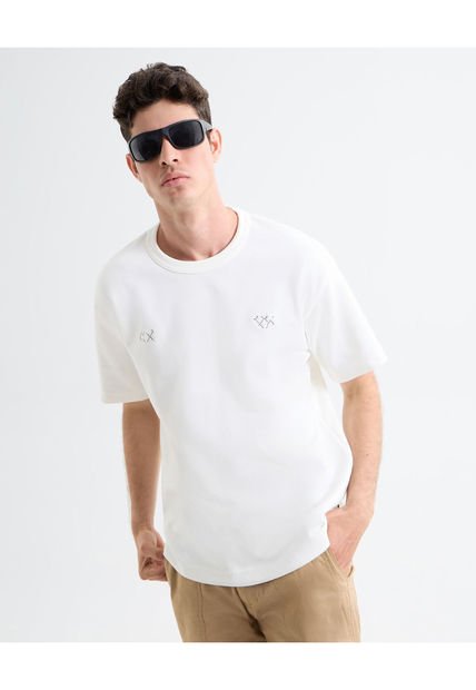 Camiseta Para Hombre Manga Corta Color Marfil Marca Seven Seven #45092647