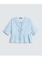 Blusa Con Lace Up  Para Mujer Azul Seven Seven de Seven Seven