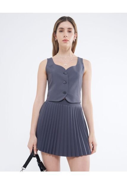 Chaleco Para Mujer  Color Gris Oscuro Marca Seven Seven #28250115