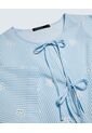 Blusa Con Lace Up  Para Mujer Azul Seven Seven de Seven Seven